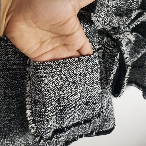 Ann Taylor Fine Italian Fabric Collared Belted Tweed Blazer Jacket - Picture 7 of 14